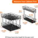 RCHYFEED Pull Out Spice Rack Organizer for Cabinet,2.1 Wx10.5 Dx8 H,3 Pack