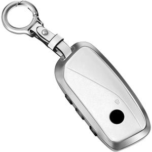 Key Fob Cover Case Leather Compatible for BMW 2025 2024 2023 5/7 Series , X5, X6, X7,X2, X5M,I5,I7，XM,2022-2023 IX, White Keychain for Women Men