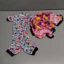 PET SHOW 4 Pack Small Dog Pajamas Cute Paw Bone Clothes for Medium Dogs Soft Stretchy PJs Plaid Jumpsuit Puppy Cats Floral Fruits Onesies Outfits with Sleeve Pets Dachshund Costume(S, Pink for Girls)