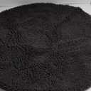 MAYSHINE Round Area Rug Set for Bathroom | Soft Plush Chenille Bath Mat, Water Absorbent Non-Slip Bathroom Rug | Washable Shag Carpet for Shower, Bedroom, or Home Dcor | 36"x36" (Round) | Black