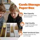 4 Set Sports Card Storage Boxes 3150 Count Bulk Card Trading Cards Collection Box Cardboard Card Storage Box for Card Game Baseball Card Sorting Tray Cases Cards with 4 Dividers Collector