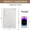 Koville Marble Cutting Board for Kitchen, 12" x 8" Real Stone Slab Marble Cheese Board for Home Decor, Stone Pastry Boards Cutting Boards Candle Plate (White/Brown Random)- Palissandro Classico