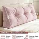 Wedge Headboard Pillow for Back Support, Removable Cover, Twin
