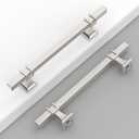 10 Pack 5"(128mm) Brushed Nickel Cabinet Pulls Kitchen Satin Nickel Cabinet Handles Drawer Pulls Cupboard Hardware for Cabinets