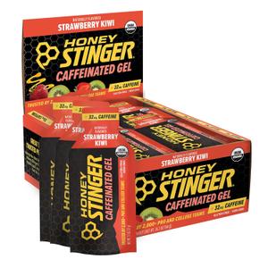 Honey Stinger Organic Strawberry Kiwi Energy Gel, Caffeinated & Gluten Free, for Exercise, Running and Performance, Sports Nutrition for Home & Gym, Pre and Mid Workout, 24 Packs, Best By: 03/10/2027