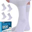 Doctor's Select Bamboo Viscose Diabetic Socks Women - 4 Pairs Crew Womens Diabetic Socks Size 6-9 (Large)