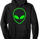Green Alien Head Pullover Hoodie XL
