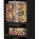 FUSUNBAO Magic DIY Cube Storage Organizer Stackable Cubes, Small Room Organizer Wooden Storage Boxes, Modern Bookshelves, Shelves for Home Books Clothes Toys (Black,2Layer Cube)