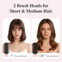 Aima Beauty Blow Dryer Brush Set - 4-in-1 Round Brush Blow Dryer Adds Shine, Smooth, Curl & Volume for Short to Medium Hair, Interchangeable 1 & 1.25 Round Barrel, Ionic Frizz Control, Pink