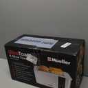 Mueller UltraToast Full Stainless Steel Toaster 4 Slice, Long Extra-Wide Slots for Bagels and Waffles, 6 Browning Levels, LED Display, Cancel/Defrost/Reheat Functions & Removable Tray, Kitchen Gadgets