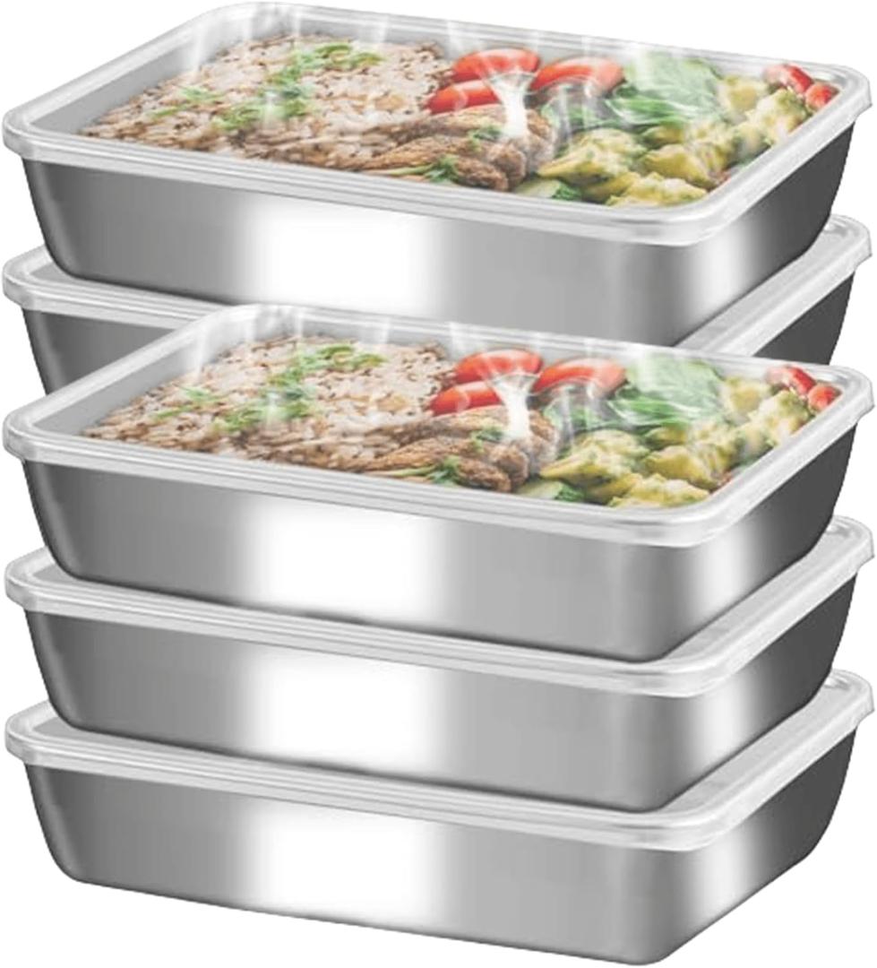 stainless steelFood Storage Containers setsstorage box with lidfreezer FrozenKitchen tray with lidOven plateSide dish plate Freezer & Dishwasher Safe