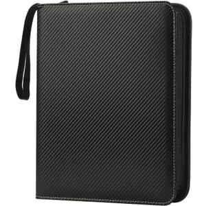 9 Pockets Trading Card Binder with Sleeves Card Organizer, 900 Double Sided Pocket PU Card Collection Binder, Baseball Binder,for Sports Card, MTG, TCG Yugioh Card (Black)