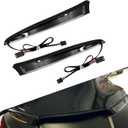 HCmotorku Windshield Trim Lights Windscreen Fairing LED Turn Signals Lamp Running Light Fit for Harley Road Glide FLTRXS FLTRK FLTRX 2015-2025 (Black)