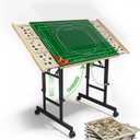 CODACE Puzzle Table with Drawers - 1500 Pieces Folding Puzzle Tables for Adults, Tilting Jigsaw Puzzles Board with Sorting Trays, Table with Adjustable Height Legs and WheelsPresent for Puzzles Lover