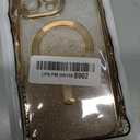 Fiyart Designed for iPhone 12 Pro Max Case,Compatible with MagSafe Love Heart Plating Camera Protection TPU Magnetic Glitter for Women Girls Shockproof Phone Bumper 6.7"-Gold