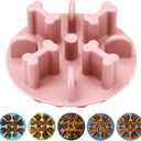 Slow Feeder Dog Bowls Insert, Animire Soft Silicone Anti-Choking Puzzle Anti-Slip Slow Down Eating Feeder Insert, Compatible with Regular Elevated Dog Bowls (Pink)