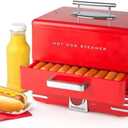 Nostalgia Extra Large Diner-Style Steamer 20 Hot Dogs and 6 Bun Capacity, Perfect for Breakfast Sausages, Brats, Vegetables, Fish