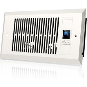 VIVOSUN Quiet Register Booster Fan 4”×10”, Smart Register Vent with Intelligent Thermostat Control, Cooling Heating AC Vent Booster Fan, Matte White