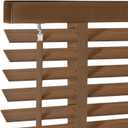 2" Cordless Solid Wood Blinds for Indoor Window,27.5" W x 60" H Real Wooden Blackout Blinds Horizontal Shutters, Easy to Install for Home Interior Windows Walnut