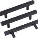 goldenwarm Pack of 5 Matte Black Kitchen Cabinet Handles Dresser Drawer Pulls Black Cupboard Drawer Handles - LSJ22BK96 Bedroom Closet Door Pulls 3-3/4in Cabinet Hardware, 96mm Hole Centers (3-3/4in hole centers)