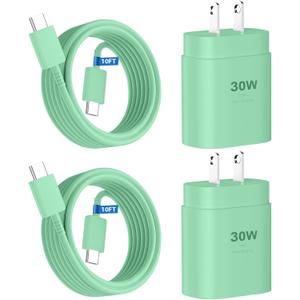 Phone 17 16 15 Charger Fast Charging,30W USB C Phone 17 16 15 Pro Max Charger Block &10FT Long Type C Cable Cord for i.Phone 17/Air/17 Pro/17 Pro Max/16/16 Plus/16 Pro/16 Pro Max/15/15 Pro Max,Green