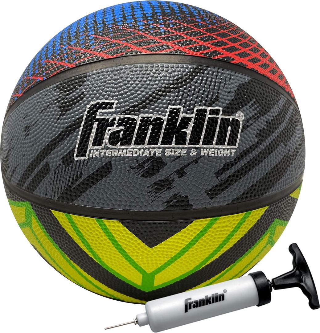 Franklin Sports Mystic Basketball - Women's Basketball - Girl's Indoor + Outdoor Ball - 28.5" Intermediate Rubber Ball - Air Pump Included