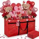 Windyun 4 Pack 168 Gallon Extra Large Storage Bags XXL Moving Bags with Zipper Handles Heavy Duty Jumbo Big Tote Box for Christmas Tree Storage 4, 5, 7.5, 9, 10, 12 ft Skeleton College Dorm(Red)