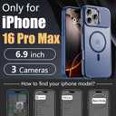 Innaght Magnetic for iPhone 16 Pro Max Case with Stand,Compatible with MagSafe,Rugged,Heavy Duty,Protective case Kickstand,[Built-in Invisible Stand],Blue