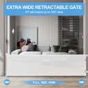 Veraste Retractable Baby Gate,Mesh Baby Extra Wide Gate,Extra Long Dog Gate,33" Tall,Large Extends up to 165" Wide,Child Safety Extra Large Gate for Doorways, Stairs, Indoor/OutdoorWhite,33"x165"