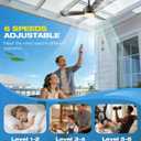 28 inch Plug-in Ceiling Fan Light with16.5ft long cord, Gazebo fan light Dimmable 3CCT LED,Reversible,Portable Hook Design for Bedroom Garage Tent Porch Kitchen patio