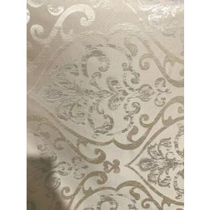 Ivory Damask Upholstery Drapery Brocade Fabric (110 in.) Sold by The Yard Fabric