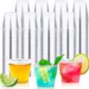 Byvivace Shot Glasses, 500 Counts 1OZ. Disposable Plastic, Clear, Crack Proof, 1.0 Ounces, Modern Design for Parties