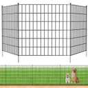 AMAGABELI GARDEN & HOME 24in(H)×50ft(L) Black PVC Coated Welded Wire Fence Wire Mesh Flexible Magical Garden Fence Animal Barrier Fencing Garden Border Wire Fencing Roll No Dig Fence for Outdoor Yard