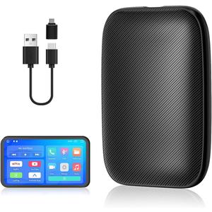 CarPlay Adapter 2-in-1 Wireless Android Auto&CarPlay Android 8.1 Ai Box Adapter Built-in Netflix/YouTube Bluetooth WiFi SD OEM Wired to Wireless Cars CarPlay Dongle Plug and Play