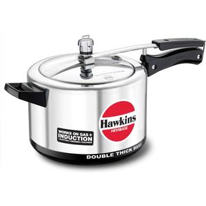 Hawkins Aluminium 5 Litre Hevibase Pressure Cooker, Induction Inner Lid Cooker, Silver (Ih50) (5.3 Quarts)
