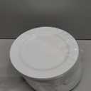 FOCUSLINE 100 Count White Plastic Plates 10 Inch, Disposable Heavy Duty Dinner Plates- Premium Hard Plastic Plates Fancy Disposable White Plates for Weddings, Parties and Events