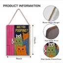 Funny Bathroom Cat Sign - Are You Pooping Wooden Wall Decor for Toilet Restroom, Humorous Cat Bathroom Wall Art, Funny Bathroom Decor Gift, 8x10 Inches - C02