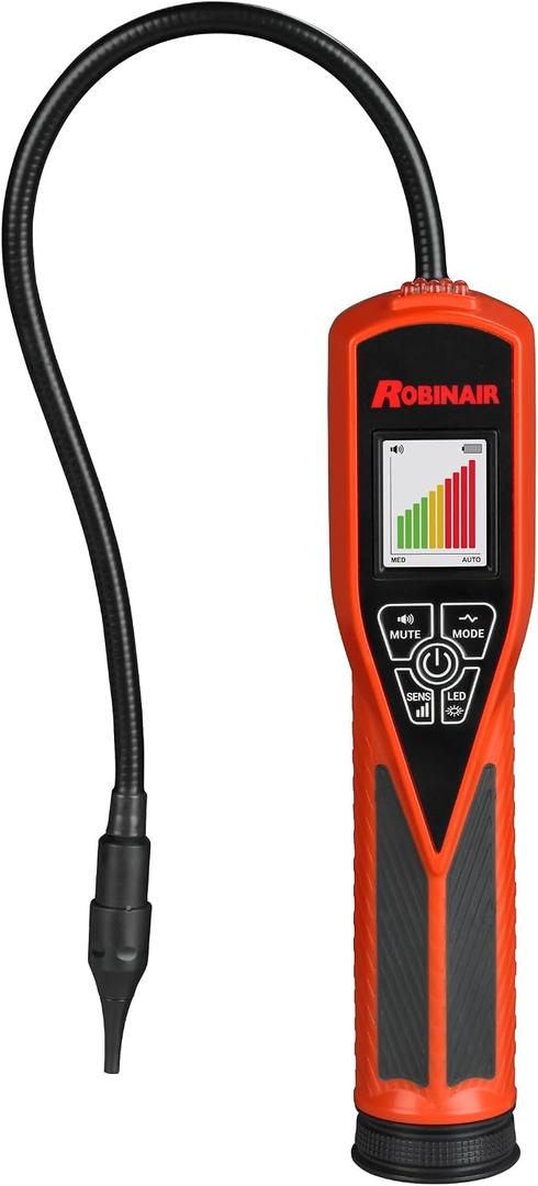Robinair LD9-TG Tracer Gas Leak Detector with Full Color Liquid Crystal Display (LCD) and Sweep Mode Function - Uses UV Wavelength Technology and Tracer Gas to Locate System Leaks