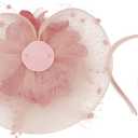 Cizoe Fascinators Hats for Womens 50s Headwear with Veil Flower Cocktail Wedding Tea Party Church Derby Hat (Purple)