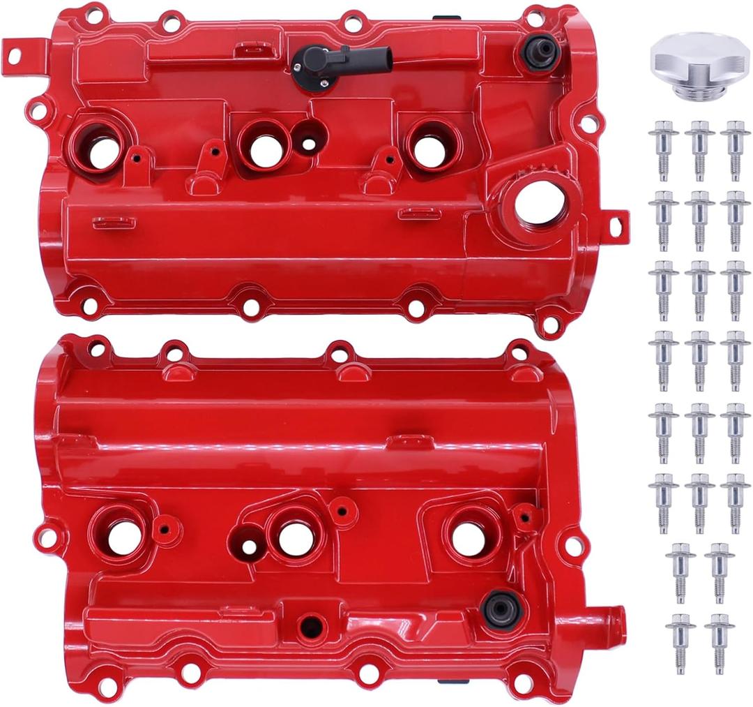 NewYall 3.7L Left and Right Aluminum Engine Valve Cover with Cap Gaskets Bolts for Infiniti G37 M37 Q50 Q60 Q70 QX50 QX70 Nissan 370Z 2008-2020