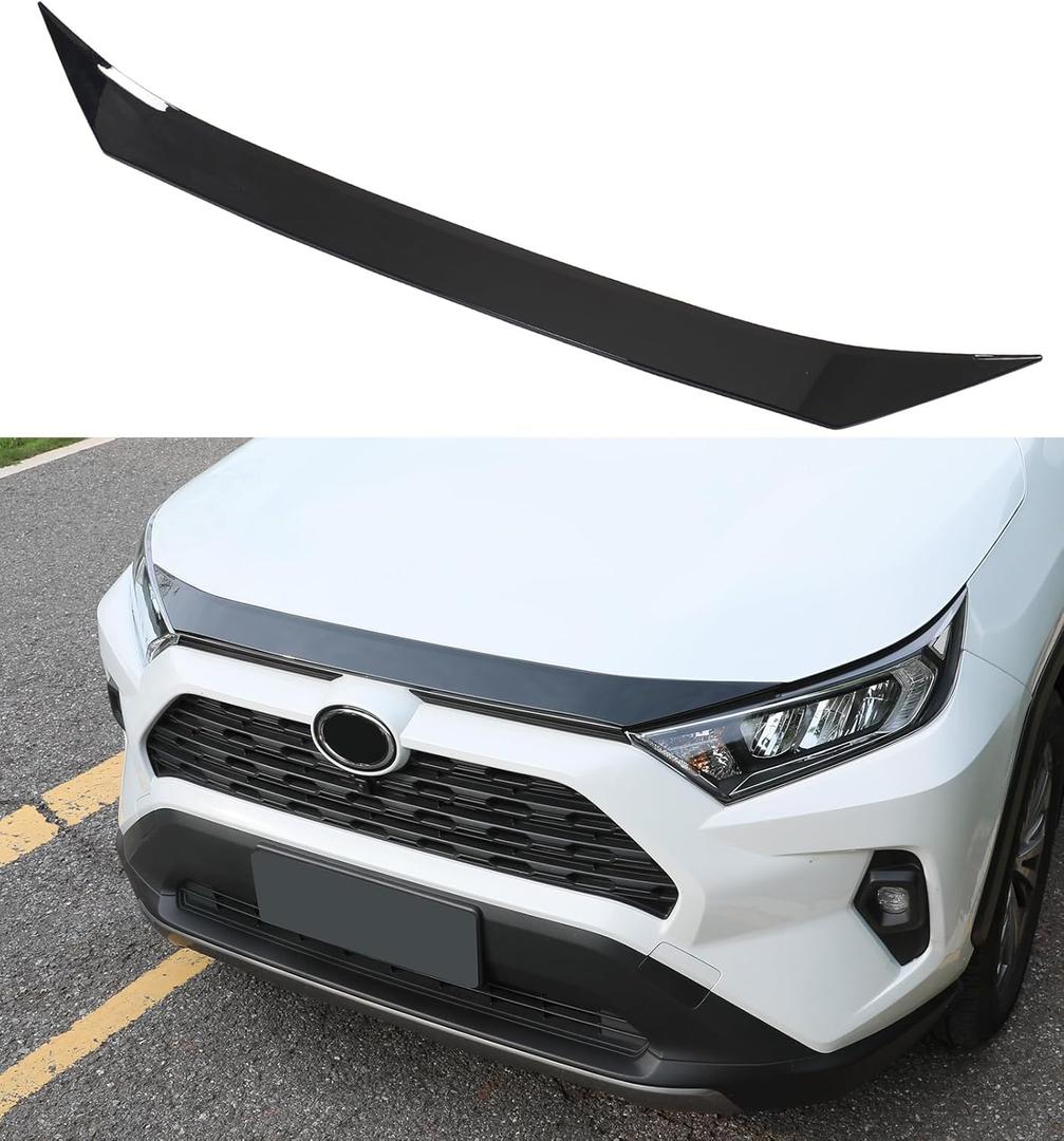 Fit for Toyota RAV4 2019-2025 Accessories, for Toyota RAV-4 and RAV 4 Hybrid 2020 2021 2022 2023 2024 Hood Protector Bug Deflector Hood Bonnet Cover Trim Exterior Bumper Guard (For (Hybrid) SE/ XSE/ XLE/ Limited models, etc., Black)