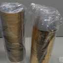 Hioasis 200Pcs 9OZ Clear Cups - Plastic Disposable Cups with Gold Trim, Heavy Duty & BPA-free for Party, Wedding, Reception