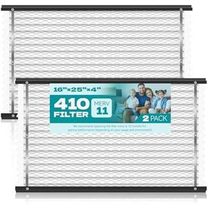 2-Pack 410 Replacement Filter Compatible with AprilAire Whole House Air Purifiers, Models 1410, 1610, 2410, 2416, 3410, 4400, MERV 11 Air Purifiers, Size:16x25x4