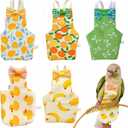 5 Pcs Bird Diapers Bird Harness Flight Suits Diapers Reusable Parrot Nappy with Waterproof Inner Layer Washable Cute Urine Wet Suit Costume for Cockatiel Conure Budgie Macaw Parakeet,M