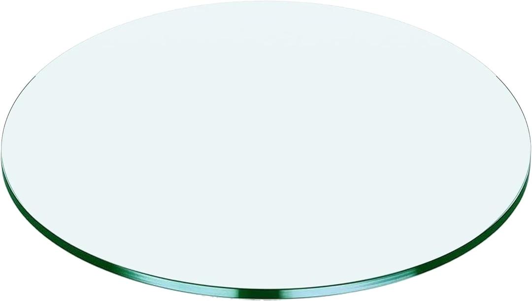 54" Round Tempered Glass Table Top, Clear Surface Flat Polished Edge for Furniture Protection Patio Dining Coffee End Tables (54 inch)