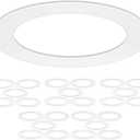 25 Pack Gloss White Goof Trim Ring for 6" Inch Recessed Can Lighting Down Light, Outer Diameter 8 Inches