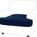 molasofa T-Cushion Sofa Seat Slipcovers Set, Couch Protector for Sectional, Armchair, Loveseat - Stretch Spandex Fabric (1 Cushion Armchair, Navy Blue)