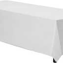 Gee Di Moda Rectangle Tablecloth - 70 x 120 Inch White Table Cloth for 6 or 8 Foot Rectangle Tables - Heavy Duty Washable Fabric - for Holiday Party, Dinner, Weddings, Baby Shower & Events