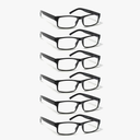6 Pack Reading Glasses Traditional Frames for Men and Women Readers with Spring Loaded Hinges +2.00