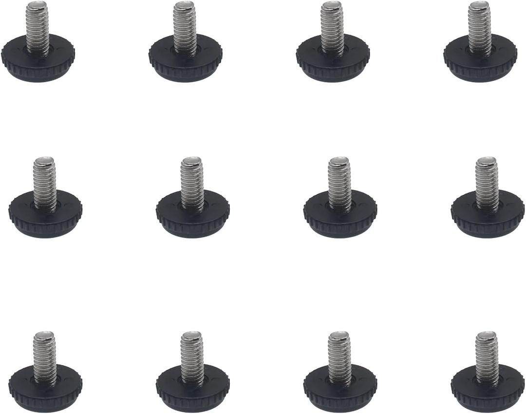 FDXGYH 12pcs Furniture Leveling Feet 5/16-18 Screw in Threaded Furniture Levelers Stainless Steel Furniture Feet Levelers Adjustable Table Chair Levelers Feet Glides
